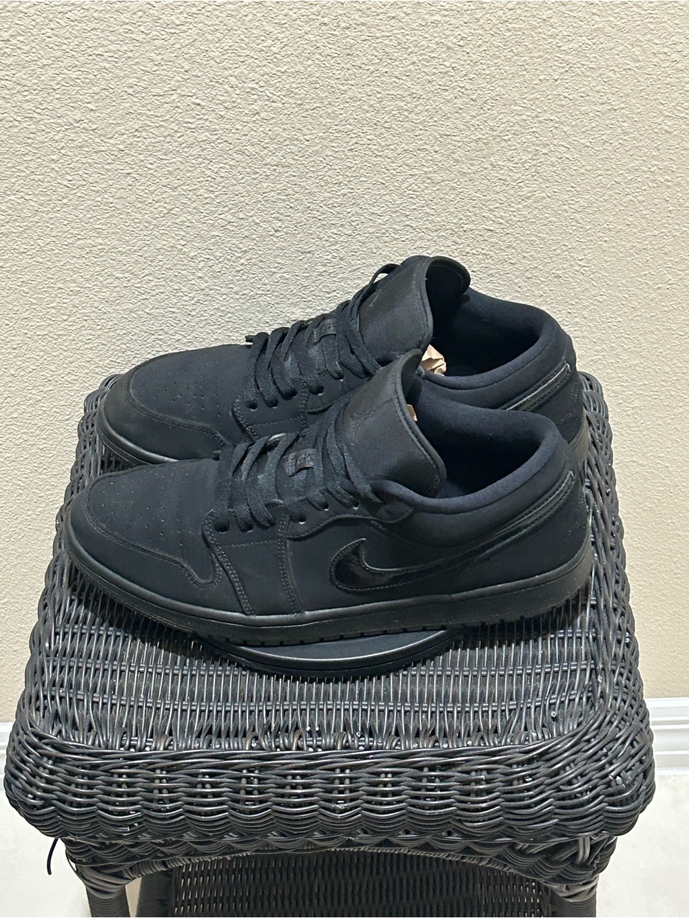 Size 12 Jordan 1 Low Triple Black 553558-056 - Picture 2 of 8